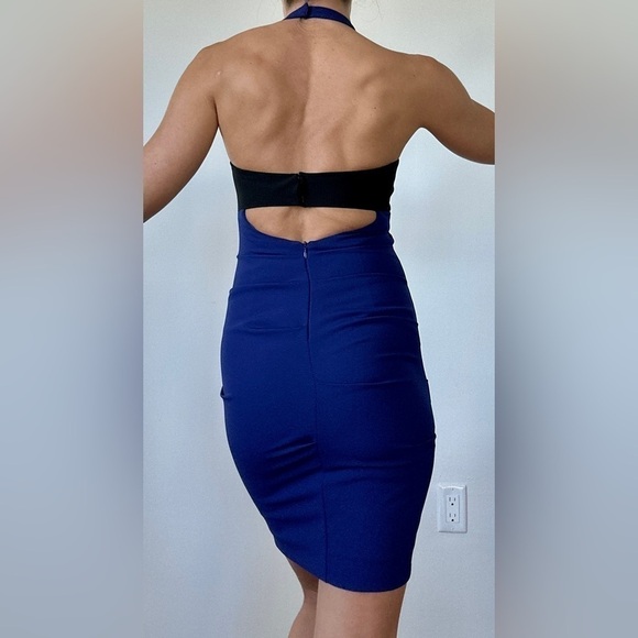 Nicole Miller Halter Dress Cocktail Flattering Ruched Waist Size 4 - Picture 5 of 8